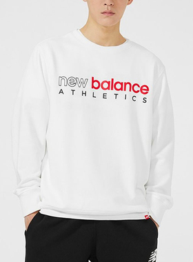 New Balance/NB正品新款男子印花休闲运动圆领长袖T恤AMT01577-WT