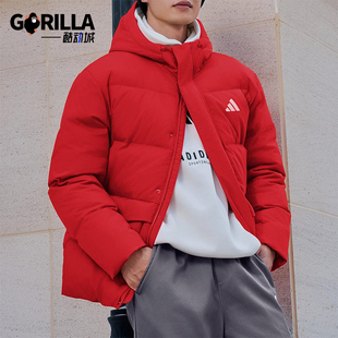 LINEAR男士 2025 运动保暖连帽羽绒服KS6487 阿迪达斯正品 Adidas