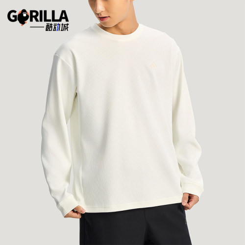 Adidas/阿迪达斯正品2025冬季款男士日常圆领套头针织卫衣KR2541