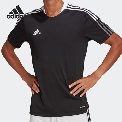 Adidas/阿迪达斯正品男子透气足球训练运动短袖T恤 GM7586