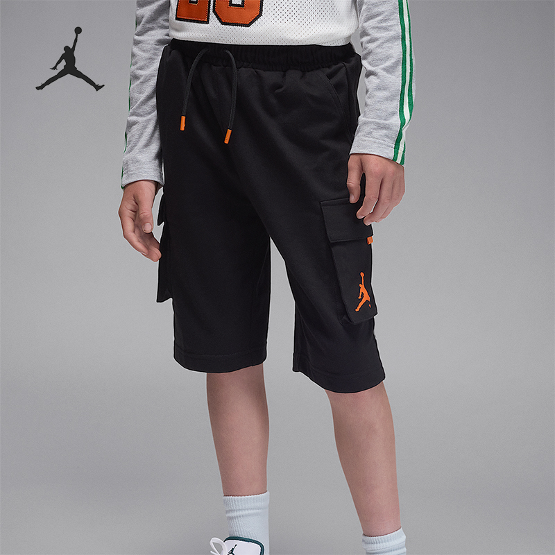 Nike/耐克正品JORDAN大童工装运动宽松系带休闲短裤FV2634-011