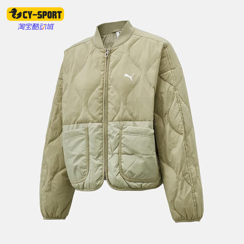 Puma/彪马正品含羽绒外套新款女浅绿色柔软经典夹克外套635502-82