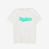 男女字母印花透气休闲运动短袖 Skechers 新款 轻盈时尚 斯凯奇正品