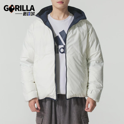 Adidas/阿迪达斯正品2025男士时尚双面穿保暖休闲羽绒服KC2491