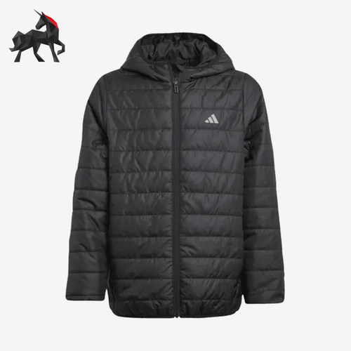 Adidas/阿迪达斯正品棉衣ESSENTIALS纯色经典拉链连帽外套JL7444