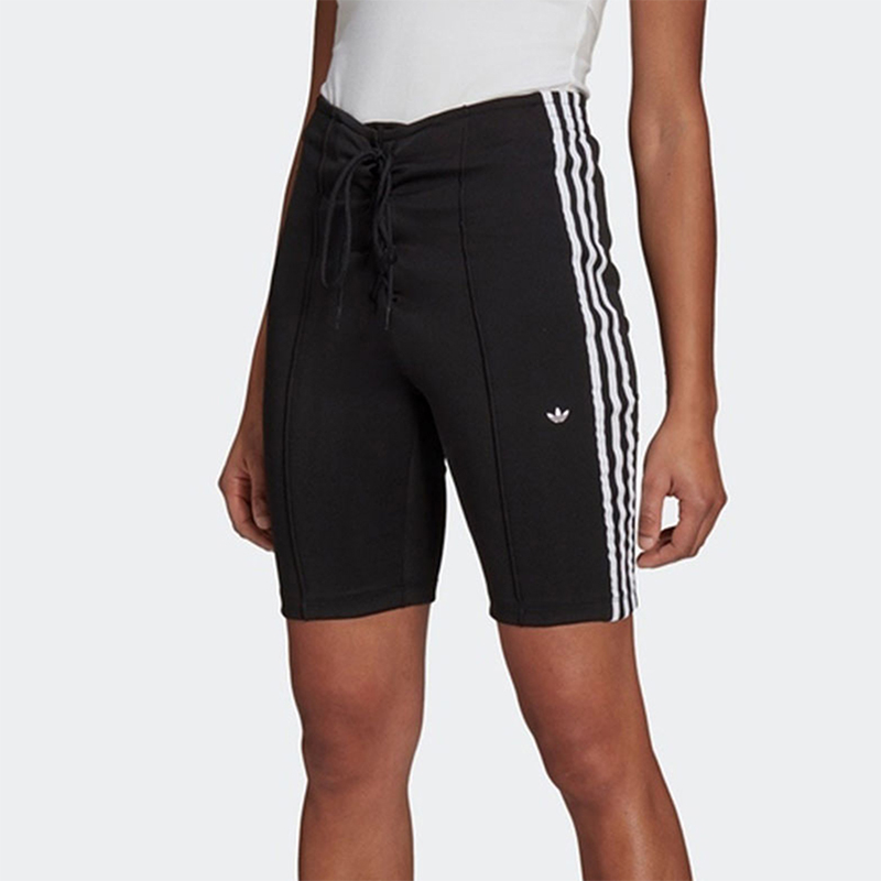 Adidas/阿迪达斯正品三叶草女士高腰系带紧身经典运动短裤H15812