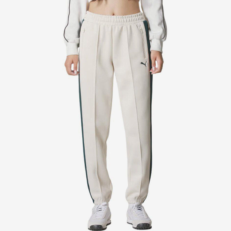 Puma/彪马正品束脚运动裤新款女米白绿色运动长裤693003-87