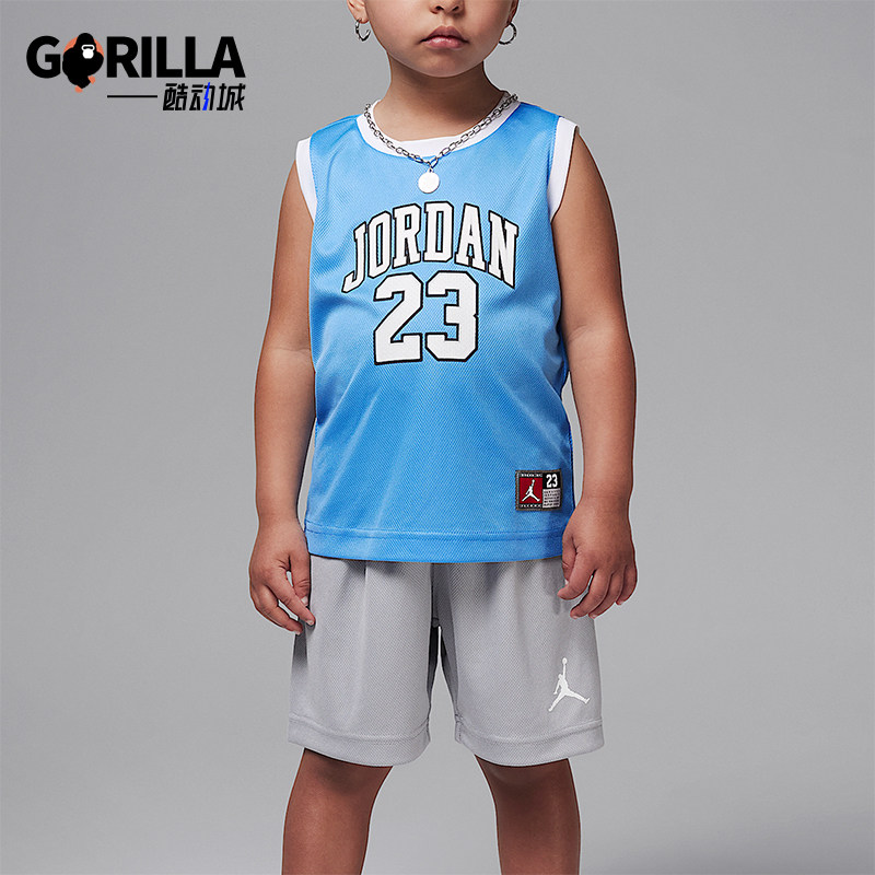 Nike/耐克正品JORDAN婴童透气篮球队服风范训练运动网眼套装