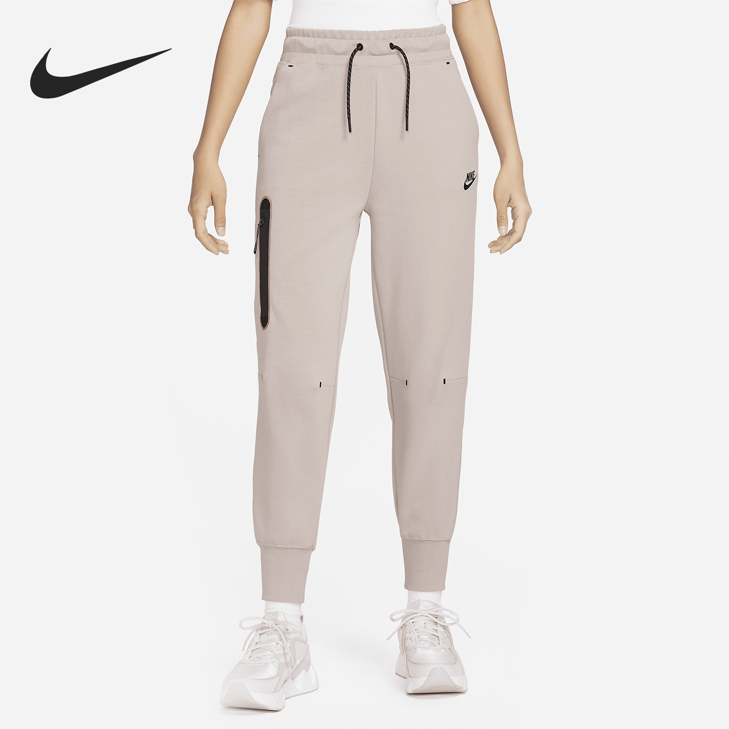Nike/耐克正品女子舒适中腰系带运动休闲针织长裤 CW4293-272