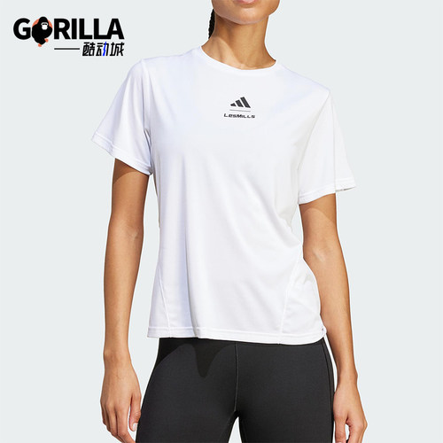 Adidas/阿迪达斯正品Les Mills女士短款针织经典透气短袖JJ1430