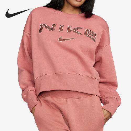 Nike耐克正品Phoenix女子宽松长袖圆领套头保暖卫衣FV7675-634