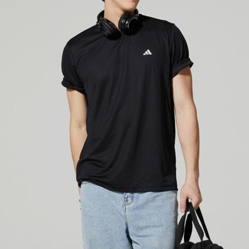 Adidas/阿迪达斯正品夏季男士简约logo印花经典耐穿T恤JG1306
