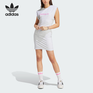 Adidas 三叶草新款 女子运动修身 连衣裙IC3081 阿迪达斯官方正品