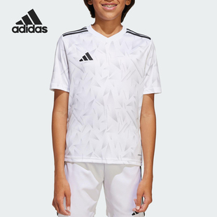 大童运动休闲三条纹足球T恤JJ1953 春新款 Adidas 阿迪达斯官方正品