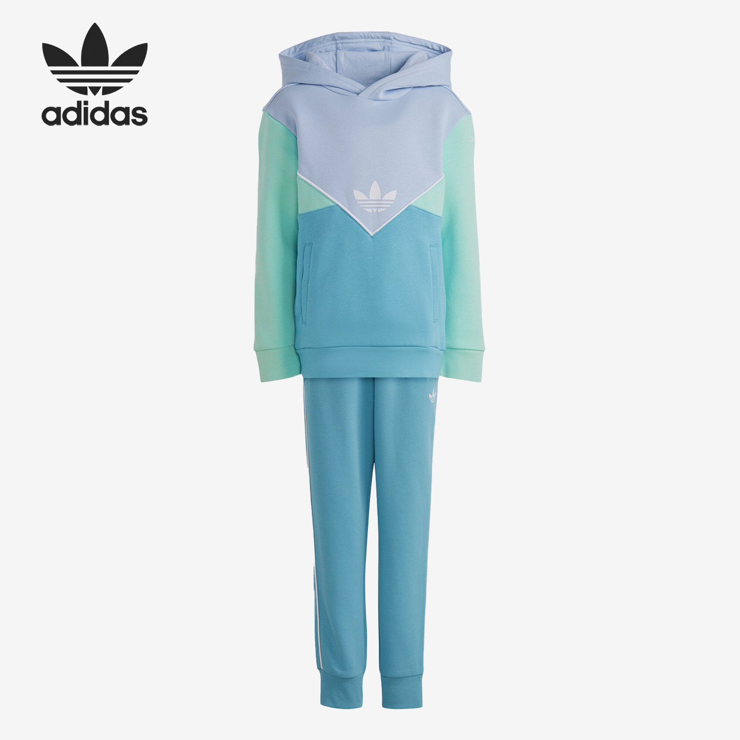 Adidas/阿迪达斯正品HOODIE SET 小童运动连帽长袖套装IB9912