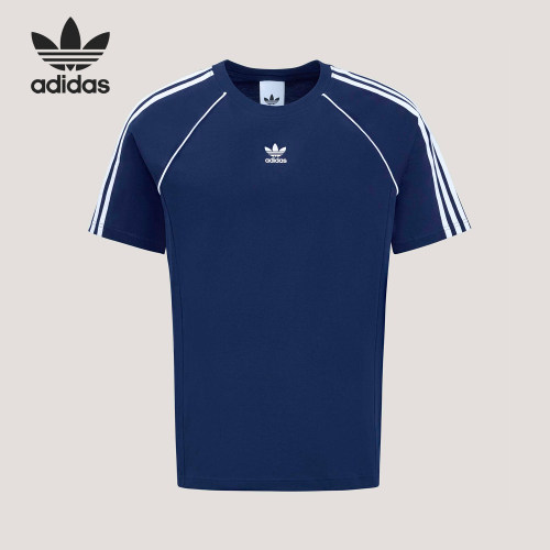 Adidas/阿迪达斯正品三叶草男士宽松休闲经典复古条纹T恤KY2875