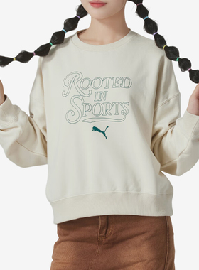 Puma/彪马官方正品TEAM CC Crew TR W女士简约印花时尚户外卫衣