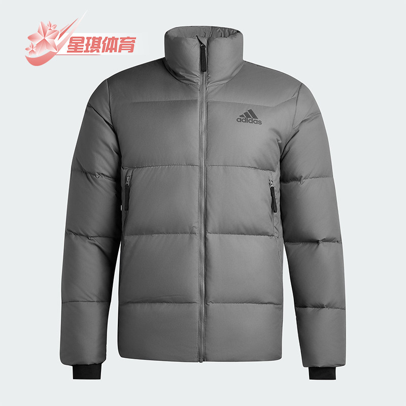 Adidas/阿迪达斯正品冬季男士运动保暖休闲简约立领羽绒服KF6761