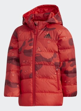 Adidas/阿迪达斯正品 冬季小童LK J AOP DOWN J短款羽绒服 EH4140