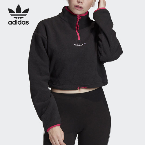 阿迪达斯女士半拉链卫衣