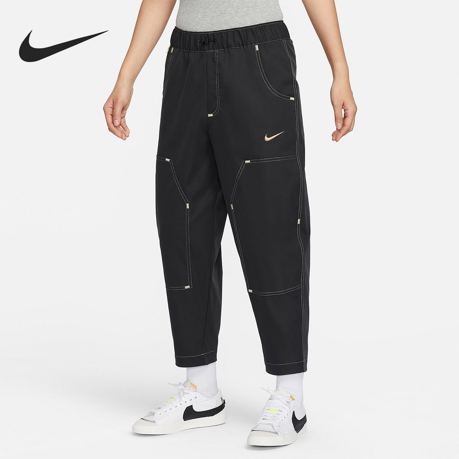 Nike/耐克正品春季新款女士运动休闲收口梭织长裤HF6174-010,运动服/休闲服装,运动长裤,淘宝优惠券,粉丝福利购,淘宝优惠卷