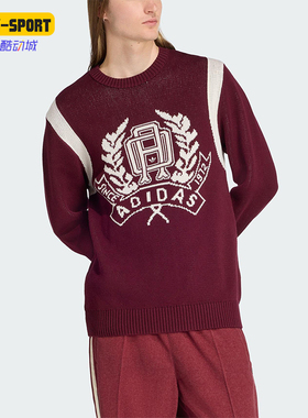Adidas/阿迪达斯正品2025秋季款男士日常圆领针织套头衫JX8215