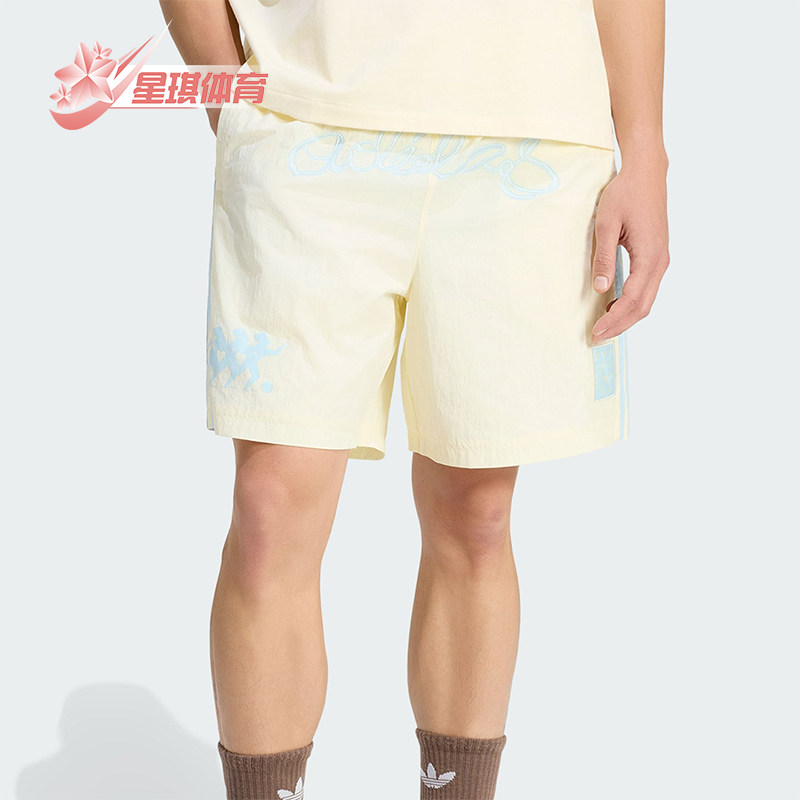 Adidas/阿迪达斯正品三叶草男士宽松印花经典休闲运动短裤KU9257