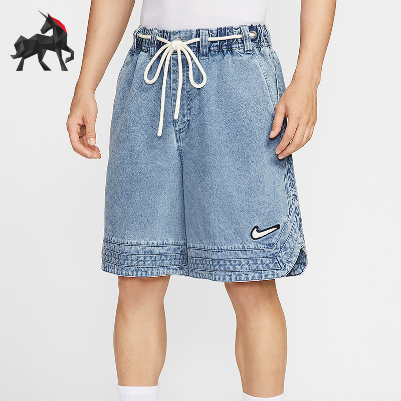 Nike/耐克正品夏季男士复古柔软牛仔布经典篮球短裤HV1914-436