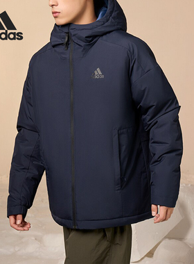 Adidas/阿迪达斯正品TRAVEER INS J男士保暖连帽棉服HD8903