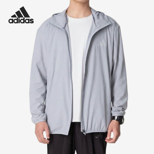 Adidas阿迪达斯正品跑步男速干拉链口袋连帽长袖运动帽子KU8498