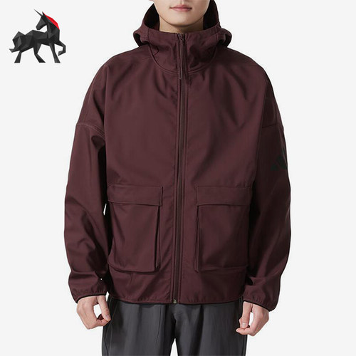 Adidas/阿迪达斯正品2025春新款男士经典加绒宽松连帽外套JF3301