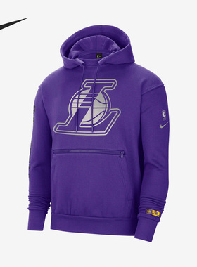 Nike/耐克正品春季男子洛杉矶湖人队运动连帽卫衣CV4046-504