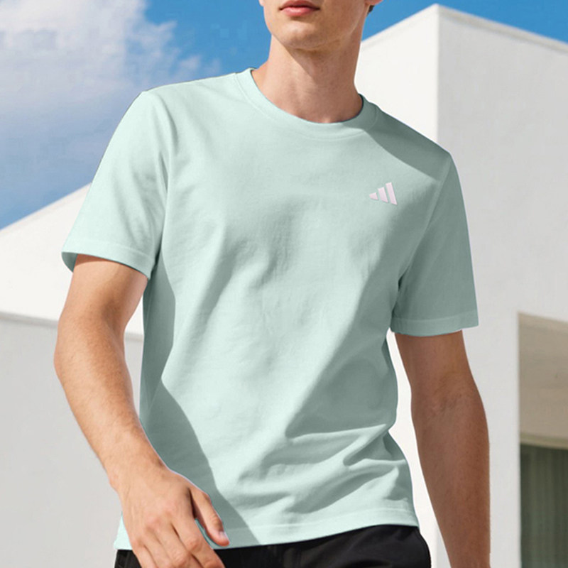 Adidas/阿迪达斯正品3-Stripes新款男浅绿色短袖T恤KS0426