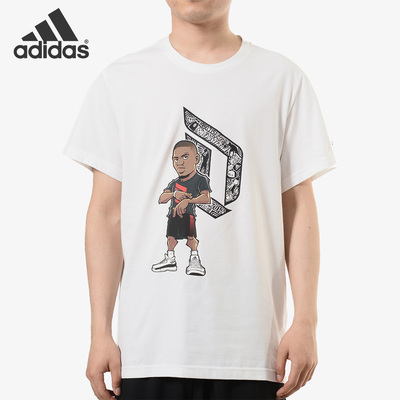 Adidas/阿迪达斯正品 利拉德篮球Q版卡通透气休闲运动T恤 CV9971