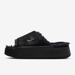 Nike/耐克正品Calm Elevation Fur女士休闲厚底拖鞋HV8560-001