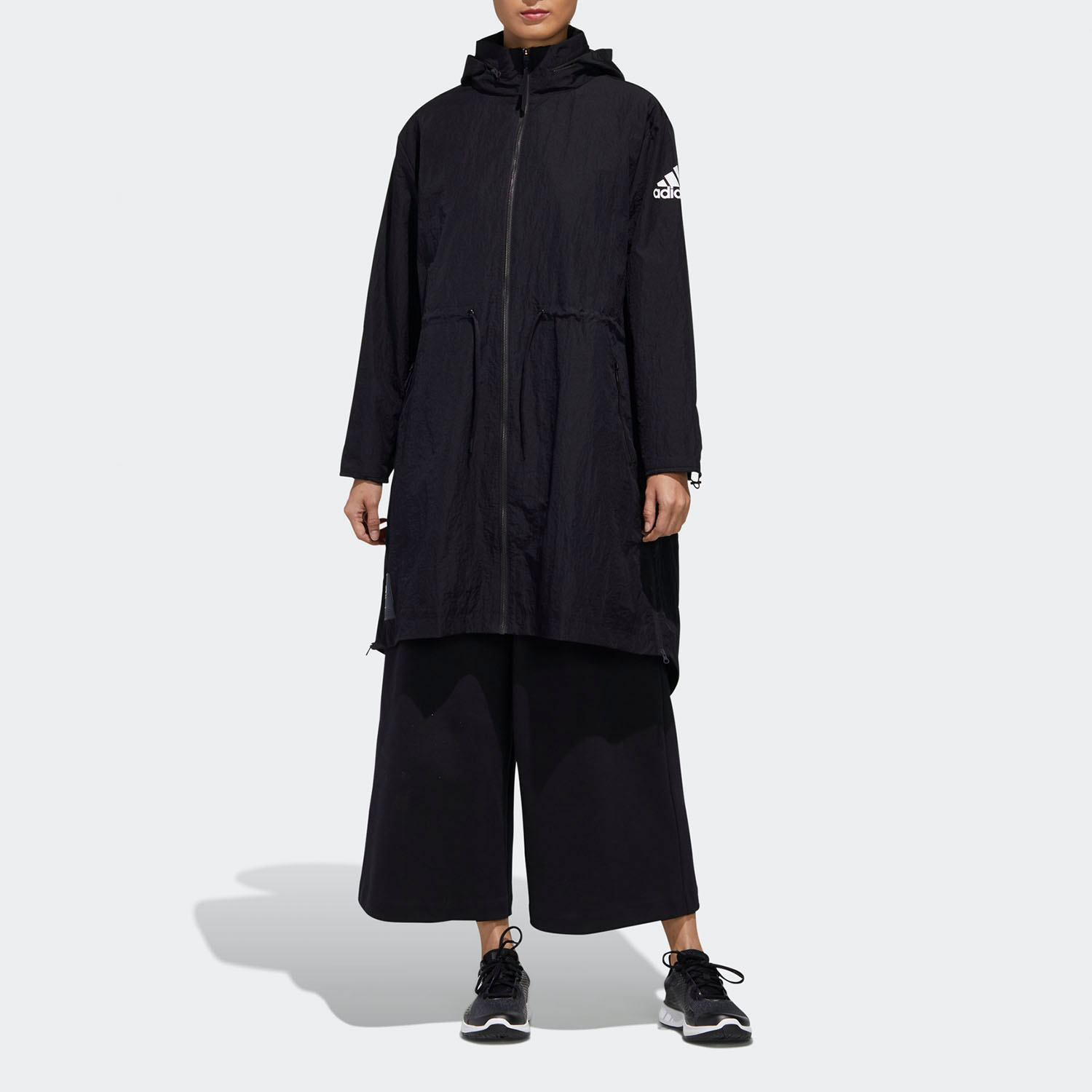 阿迪达斯女子连帽运动风衣外套