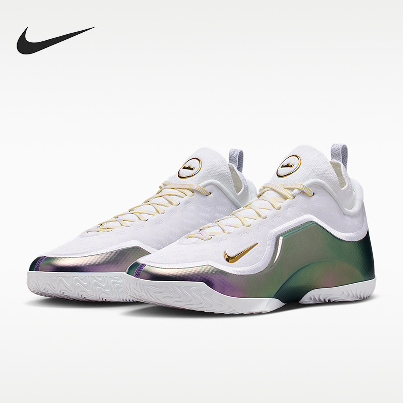 Nike/耐克正品LeBron新款男白紫色经典实战外场篮球鞋IB9558-100