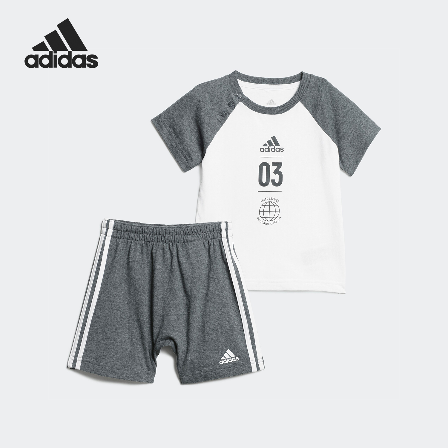 阿迪达斯正品男婴童套服短袖