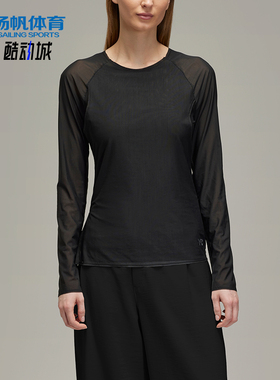 Adidas/阿迪达斯正品Y-3女士时尚经典修身圆领长袖T恤JD1455
