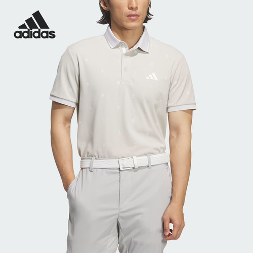 Adidas/阿迪达斯正品MONOGRAM男士针织经典短袖高尔夫球服JY8223