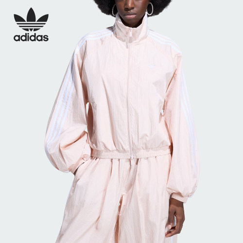 Adidas/阿迪达斯正品三叶草女士漏斗领梭织经典夹克外套KY5046
