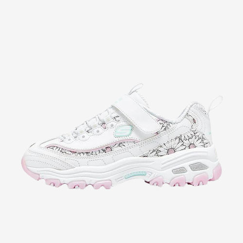 Skechers斯凯奇正品GIRLS大童魔术贴低帮运动休闲鞋319063L-WPK