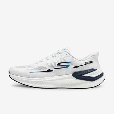 Skechers斯凯奇正品GO RUN男款防滑耐磨透气跑步鞋221143-WHT