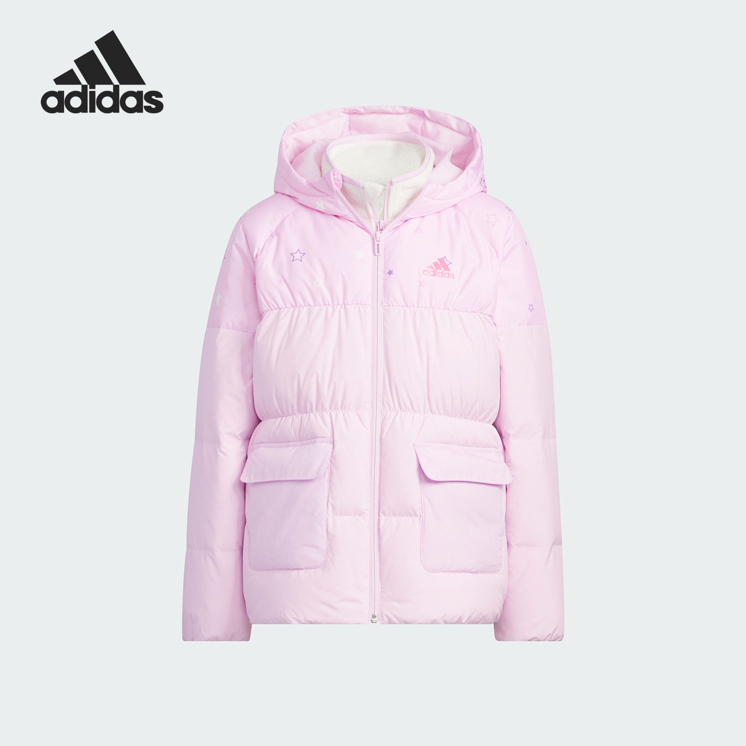 Adidas/阿迪达斯正品 二合一运动休闲儿童连帽羽绒服IQ1357