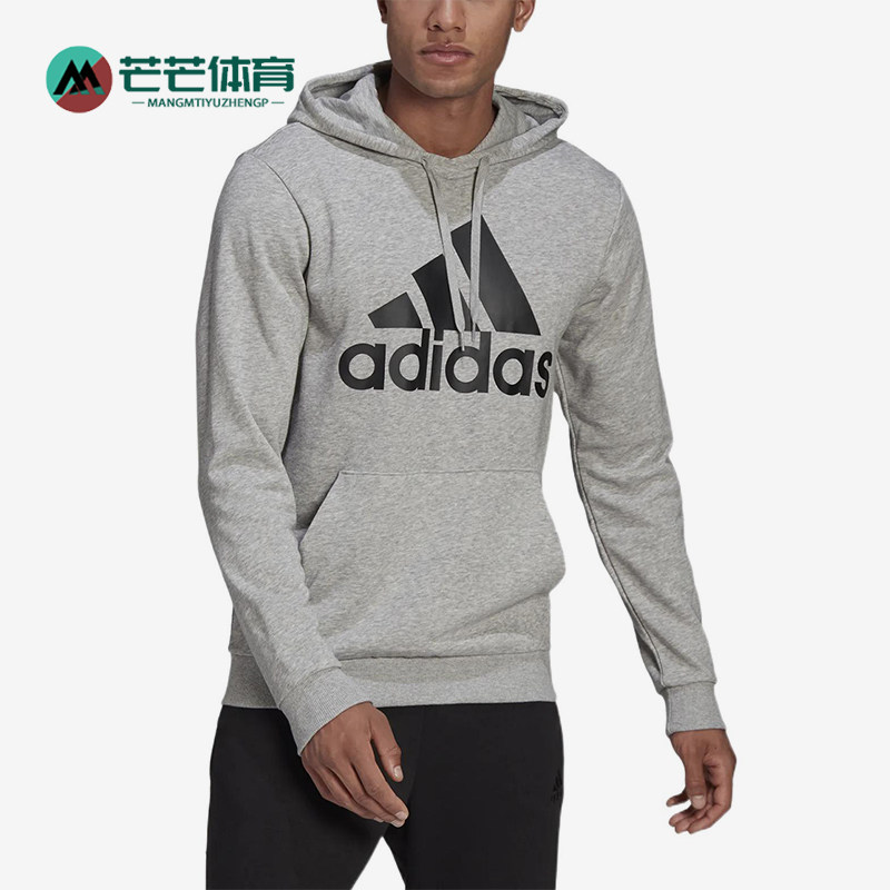 Adidas/阿迪达斯正品印花连帽男灰色休闲经典舒适轻便卫衣GK9541