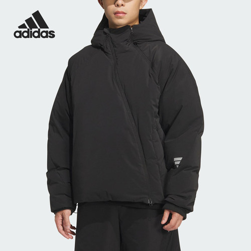 Adidas/阿迪达斯正品2025秋季款男士日常保暖连帽羽绒服KC2576