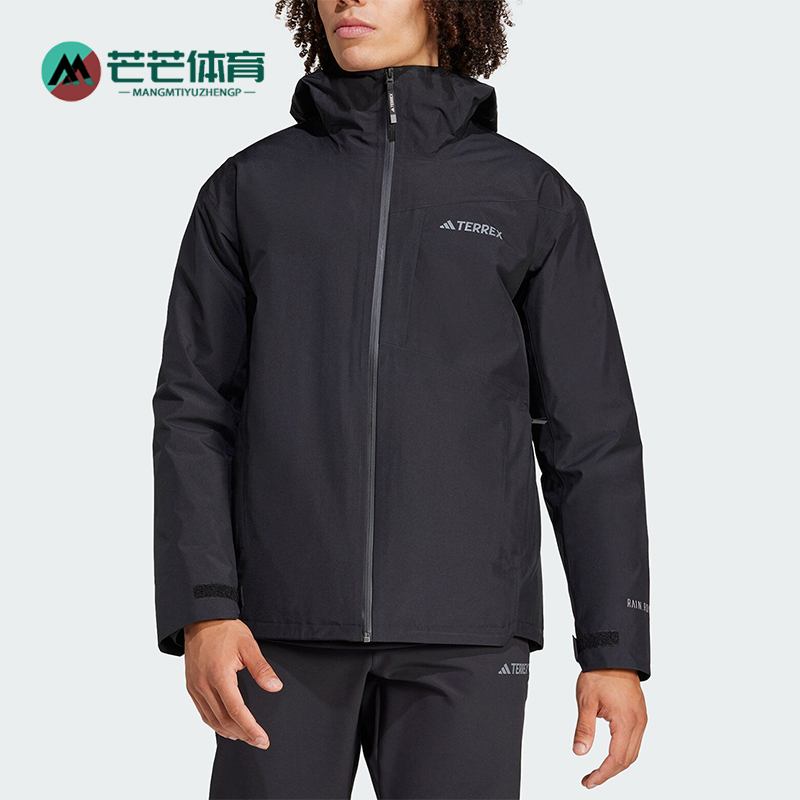 阿迪达斯男士连帽宽松休闲外套