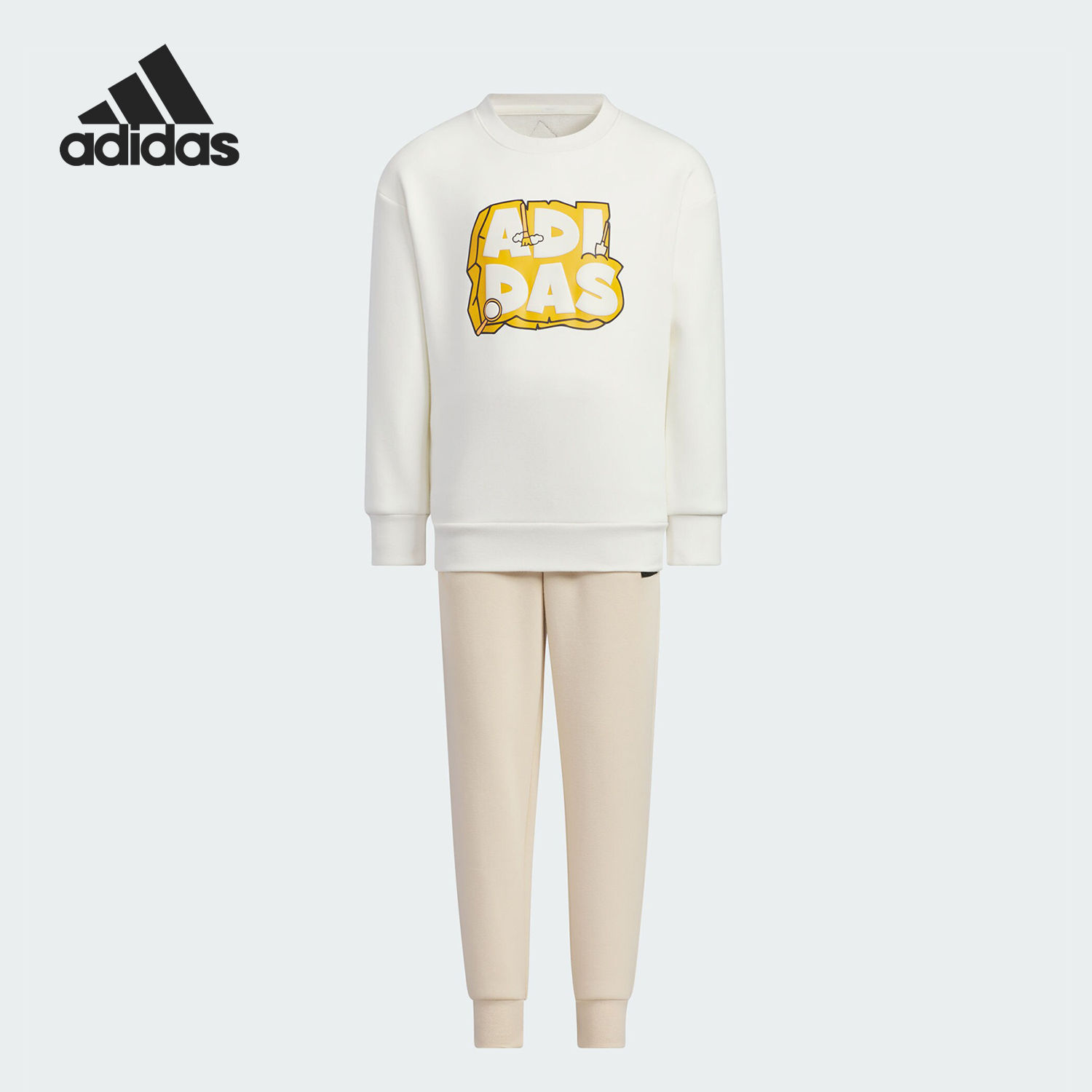 Adidas/阿迪达斯正品新款小童印花运动休闲长袖套装IY5036