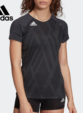 Adidas/阿迪达斯正品Quickset Jersey 女子排球短袖休闲T恤DP4357