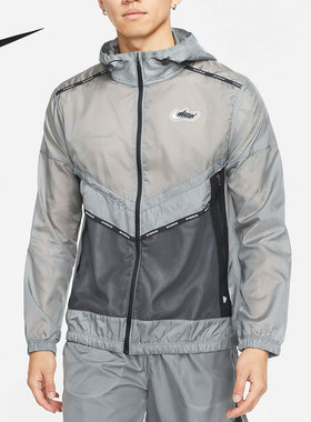 Nike/耐克正品男子半透明连帽跑步运动夹克外套 DD5392-084